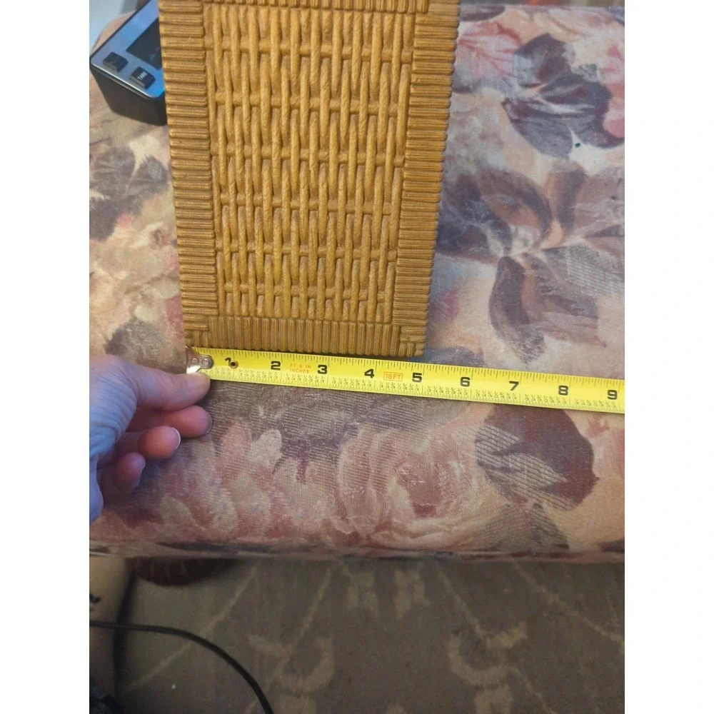 Vintage Homco Syroco Basket Weave Wall Shelf USA 5